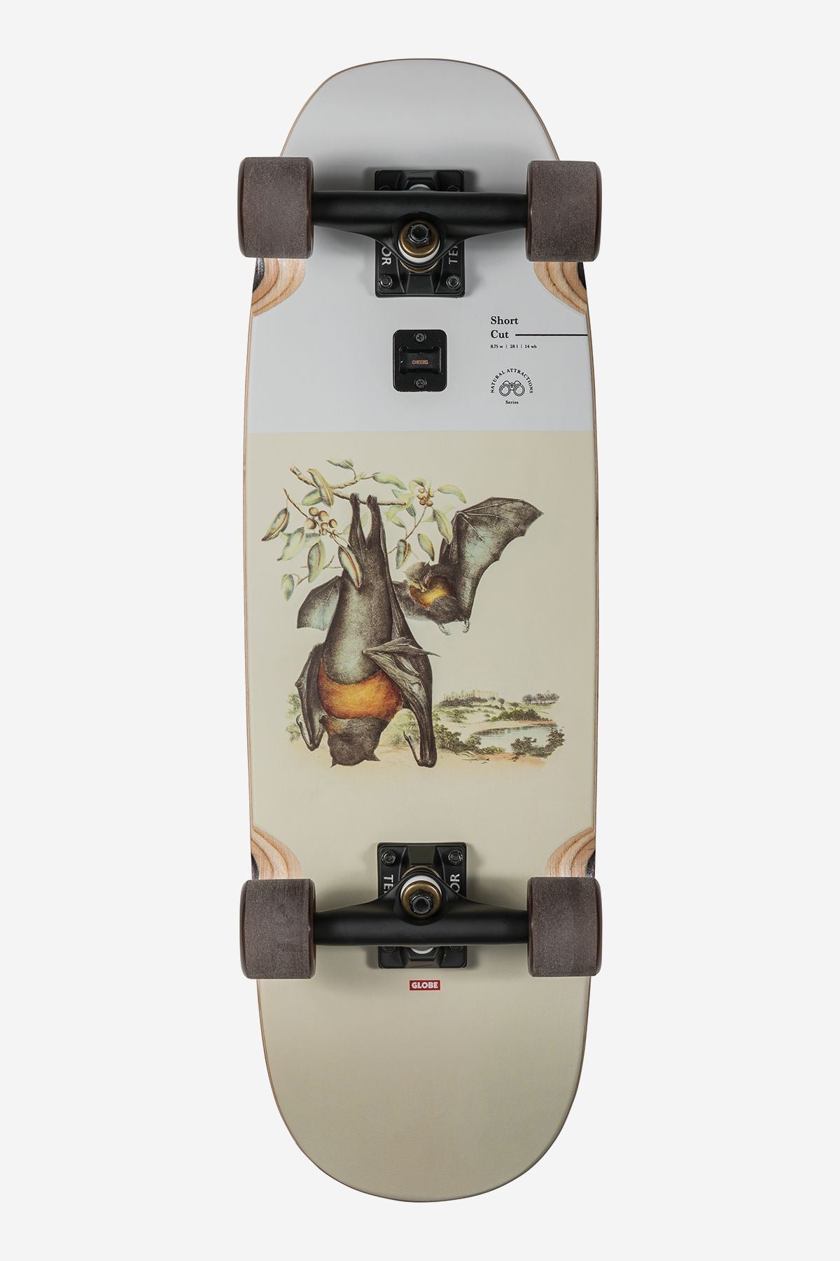 Cruiser Skateboards Globe Cut 28" Brown/White | Peru-027495